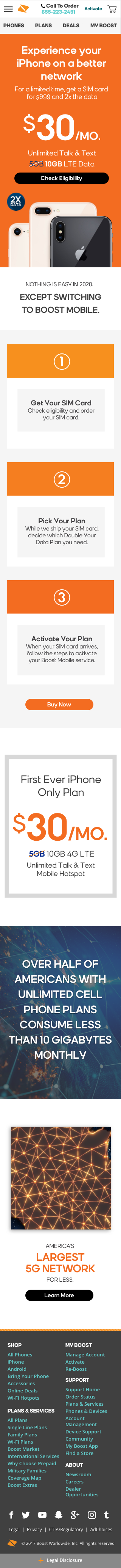 boost mobile offer landing page image