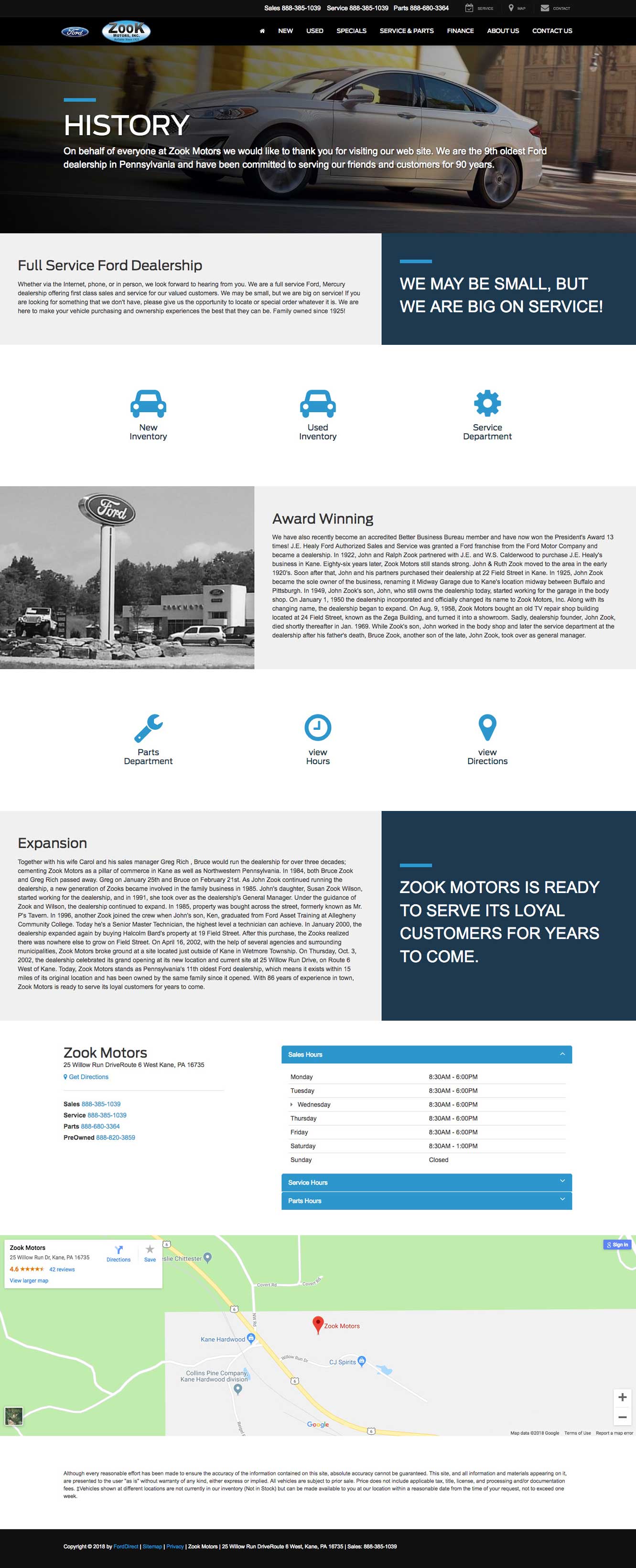 Zook Motors History Page